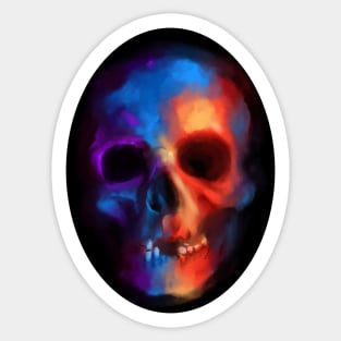 Neon Electro Skull Sticker